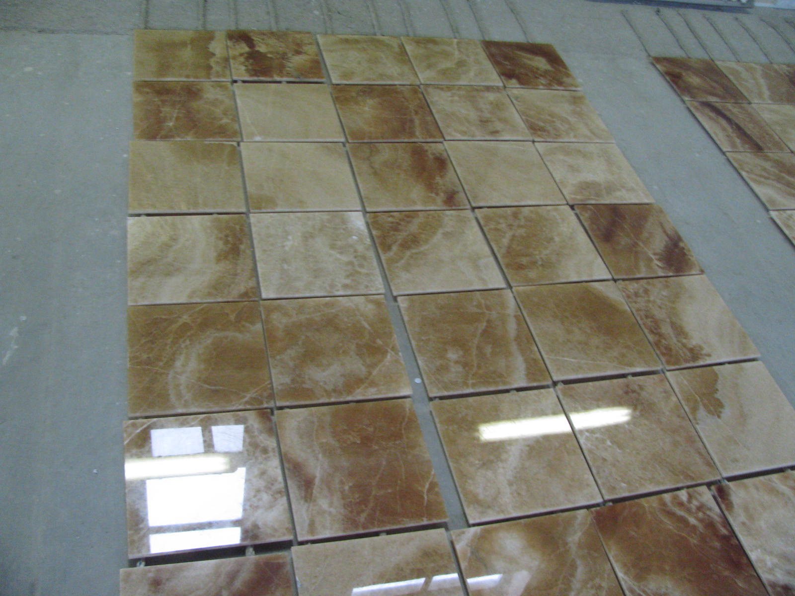BROWN ONYX TILES POLISHED & BEVELED 12"X12"X3/8"