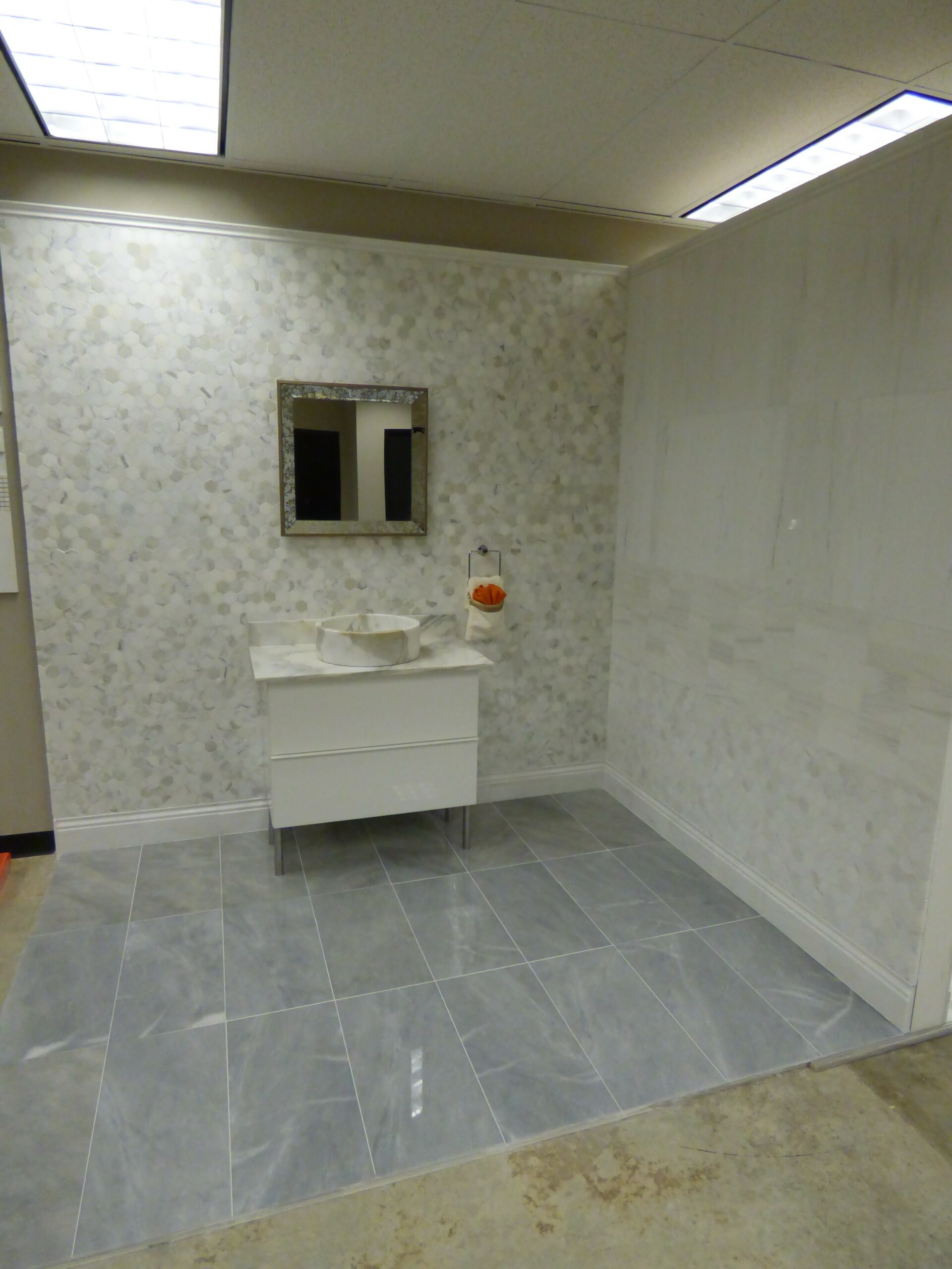 BIANCO DOLOMITI TILES POLISHED & BEVELED 12"X24"X3/8"